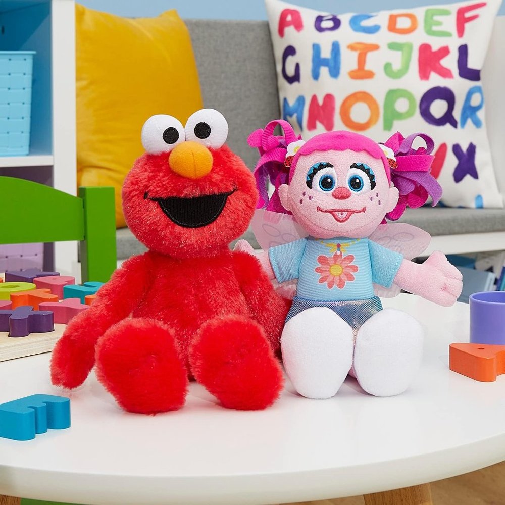 8 inch Friend Elmo and Abby Cadabby 2 Piece Sustainable Plush Stuffed Animal Set